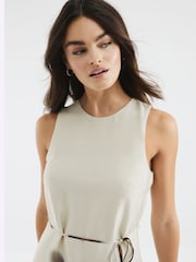 River Island Cream Petite Printed Bias Slip Midi Dress - Image 4 of 4