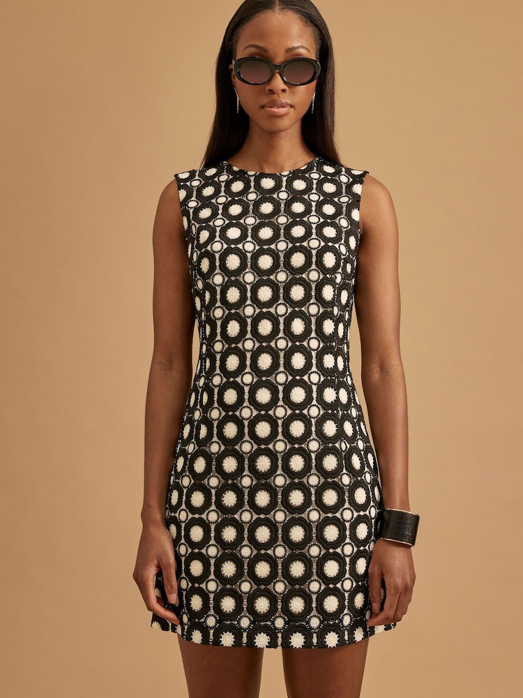River Island Black Crochet Shift Dress - Image 2 of 4