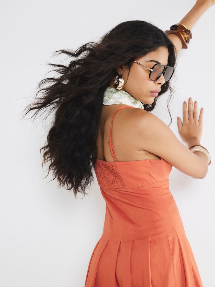 River Island Orange Strappy Corset Midi Dress - Image 2 of 4 River Island Orange Strappy Corset Midi Dress - Image 2 of 4