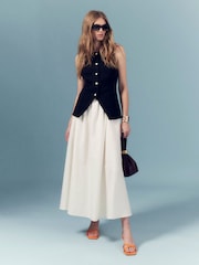 River Island Black Hybrid Waistcoat Midi Dress - Image 1 of 5
