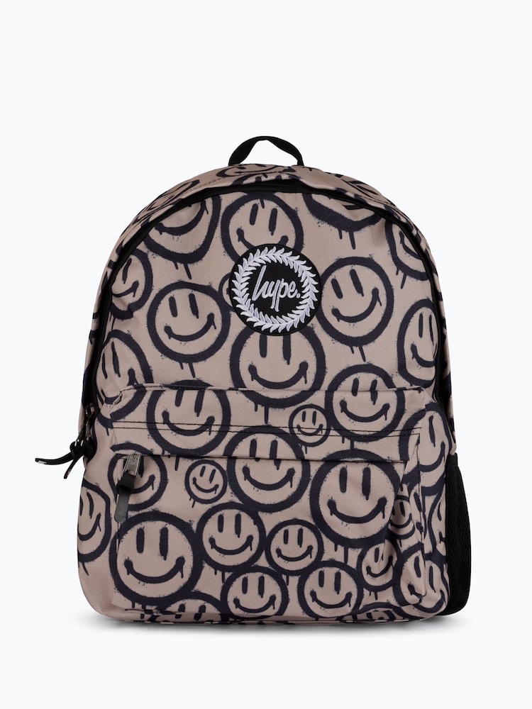 Hype. Unisex Drip Smiley Brown Backpack - Image 1 of 6