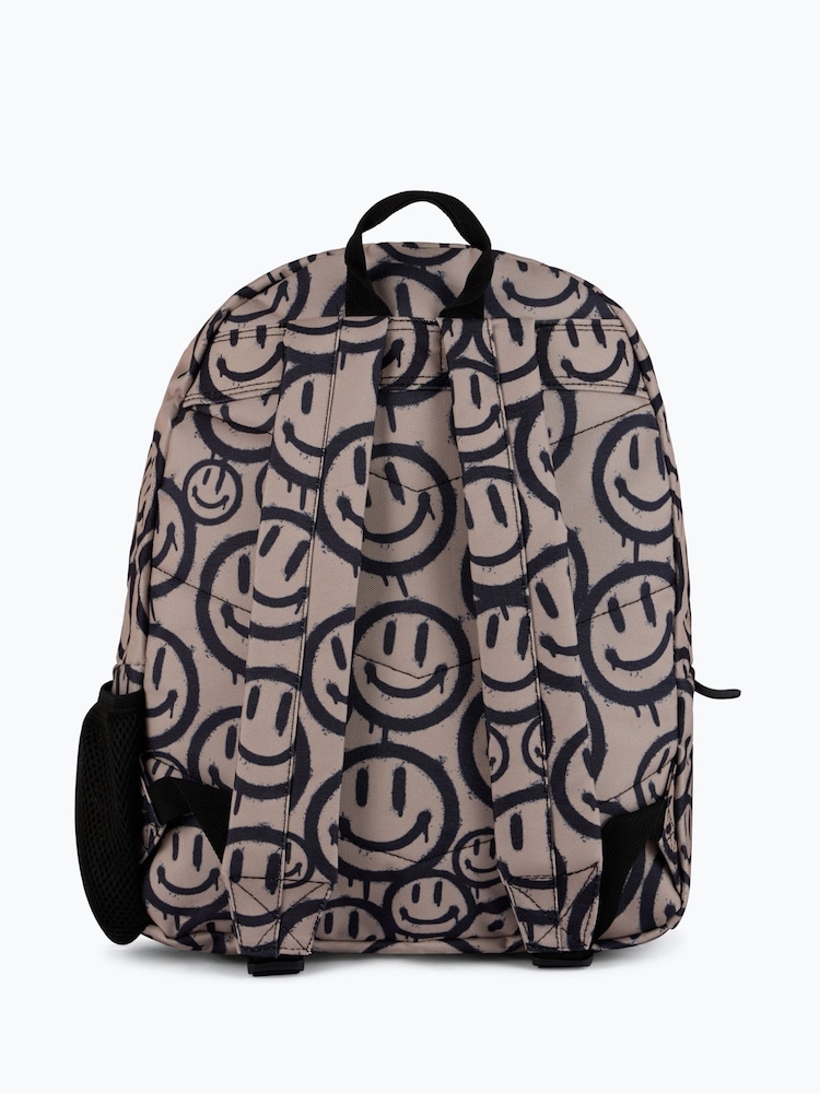 Hype. Unisex Drip Smiley Brown Backpack - Image 2 of 6