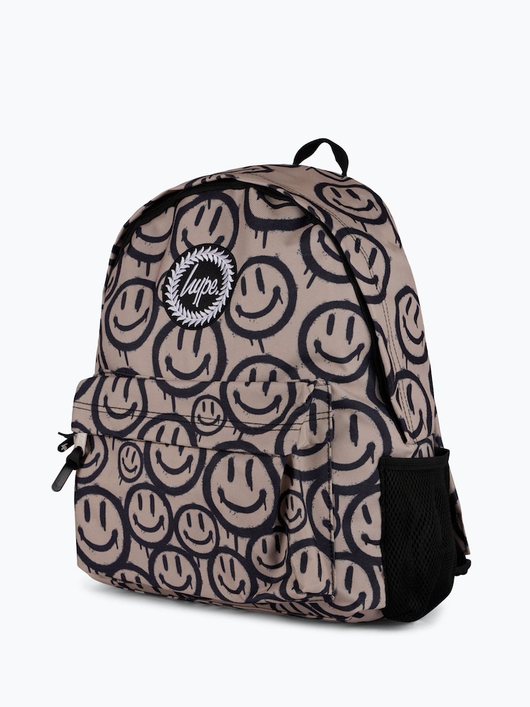 Hype. Unisex Drip Smiley Brown Backpack - Image 4 of 6