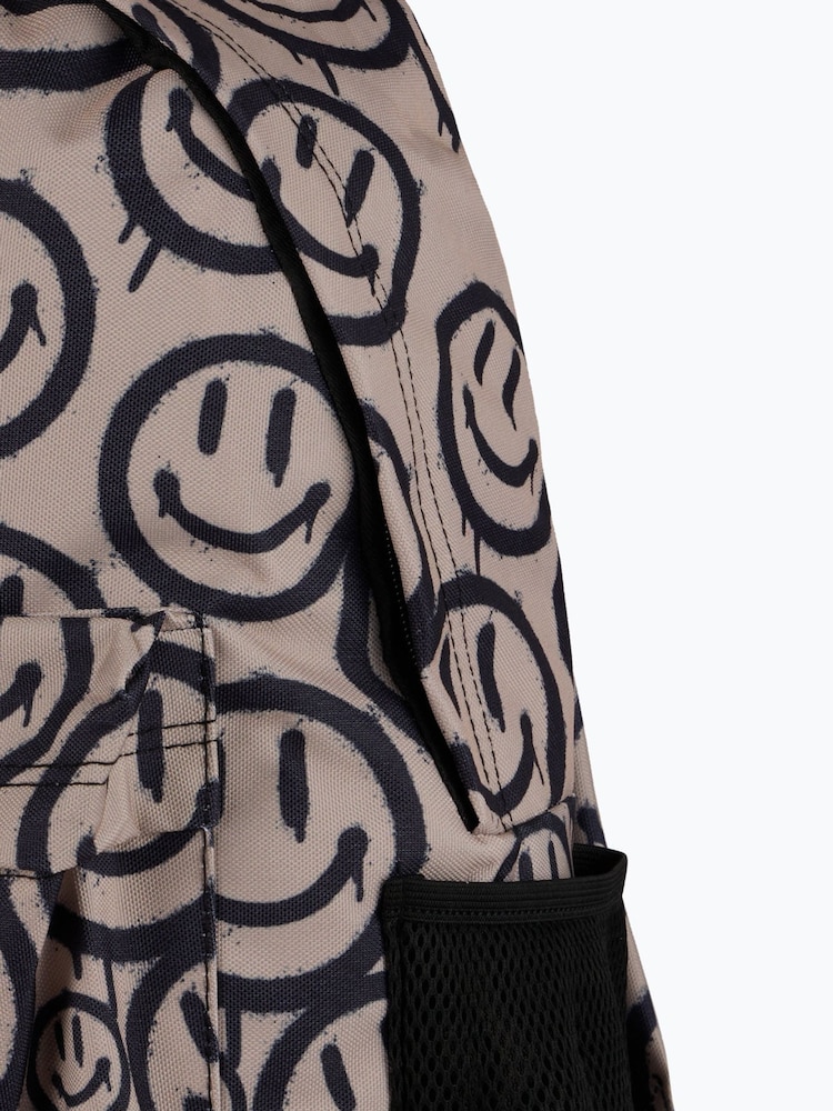 Hype. Unisex Drip Smiley Brown Backpack - Image 6 of 6