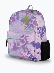 Hype. Kids Purple Floral Print Doodle Iconic Backpack - Image 2 of 5