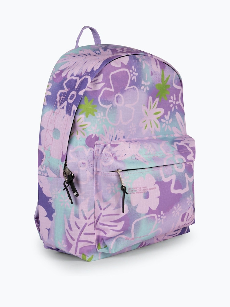 Buy Kids Purple Floral Print Doodle Iconic Backpack from the