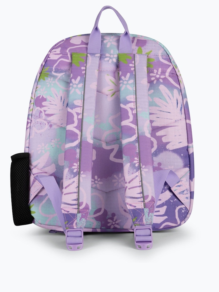 Hype. Kids Purple Floral Print Doodle Iconic Backpack - Image 5 of 5