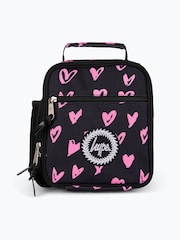 Hype. Unisex Scribble Hearts Black Lunch Bag - Image 1 of 6