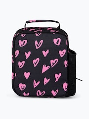 Hype. Unisex Scribble Hearts Black Lunch Bag - Image 2 of 6