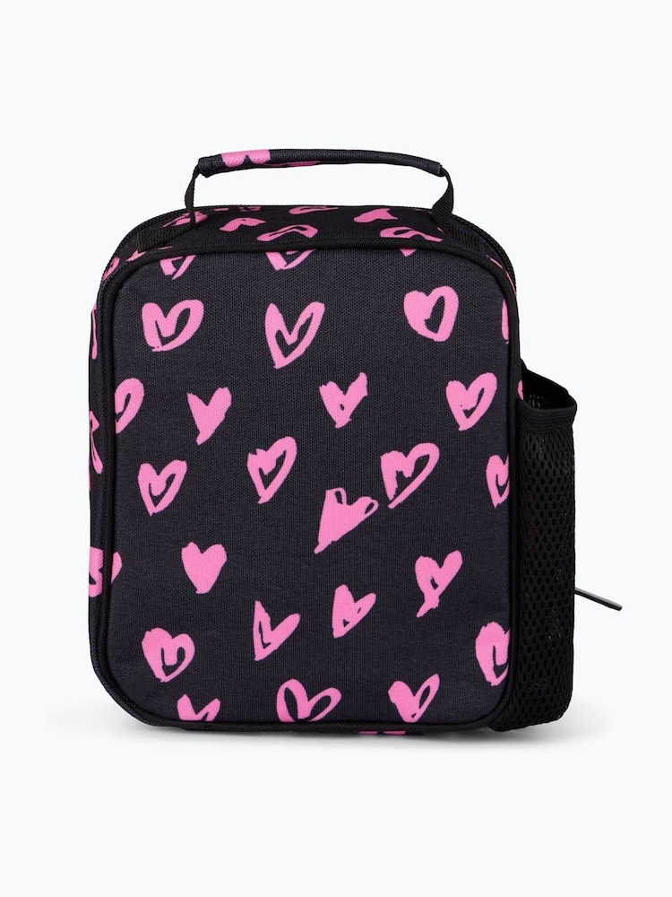 Hype. Unisex Scribble Hearts Black Lunch Bag - Image 2 of 6