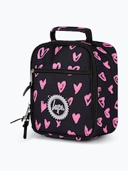 Hype. Unisex Scribble Hearts Black Lunch Bag - Image 4 of 6