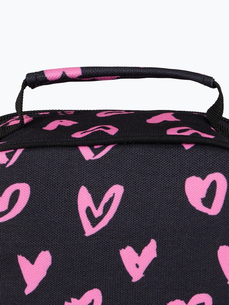 Hype. Unisex Scribble Hearts Black Lunch Bag - Image 6 of 6