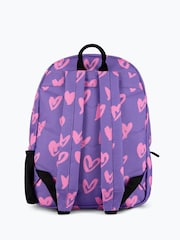 Hype. Unisex Purple Glitter Scribble Hearts Backpack - Image 2 of 5