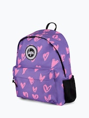 Hype. Unisex Purple Glitter Scribble Hearts Backpack - Image 3 of 5