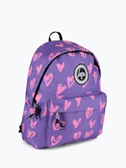 Hype. Unisex Purple Glitter Scribble Hearts Backpack - Image 4 of 5