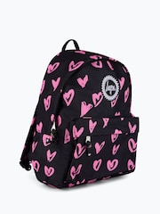 Hype. Unisex Scribble Hearts Black Backpack - Image 3 of 6