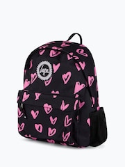 Hype. Unisex Scribble Hearts Black Backpack - Image 4 of 6