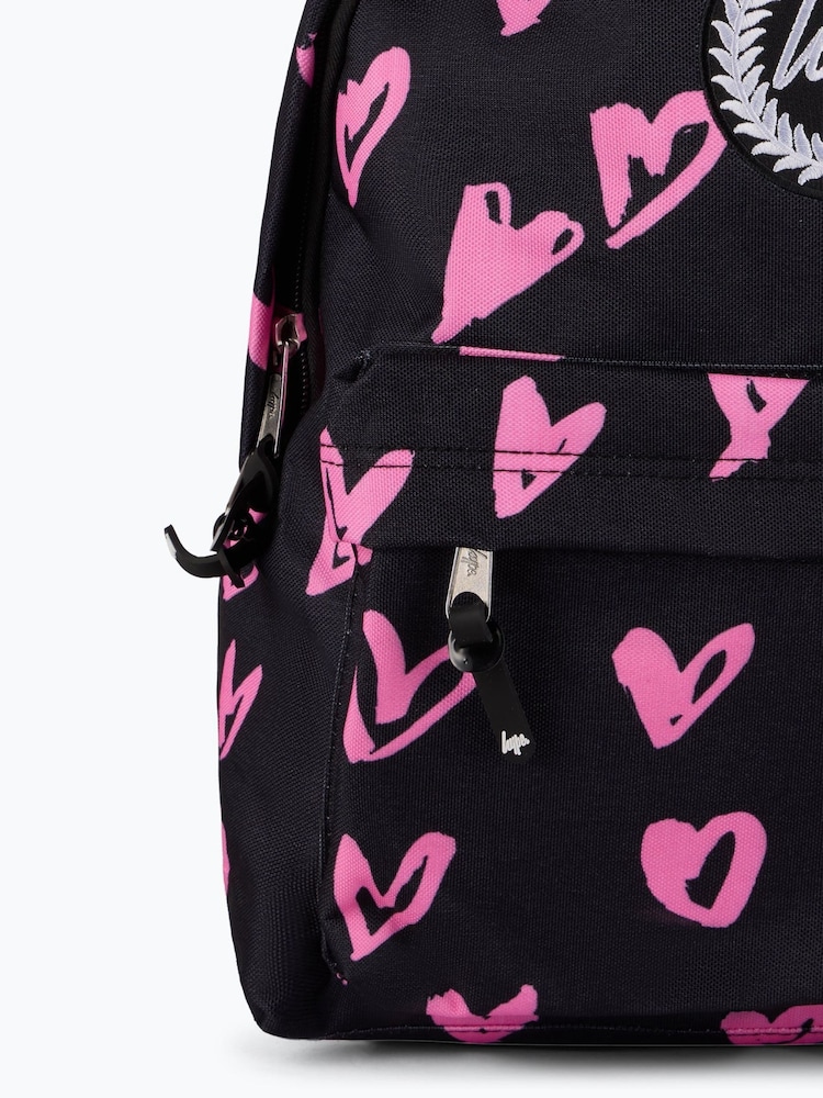 Hype. Unisex Scribble Hearts Black Backpack - Image 5 of 6