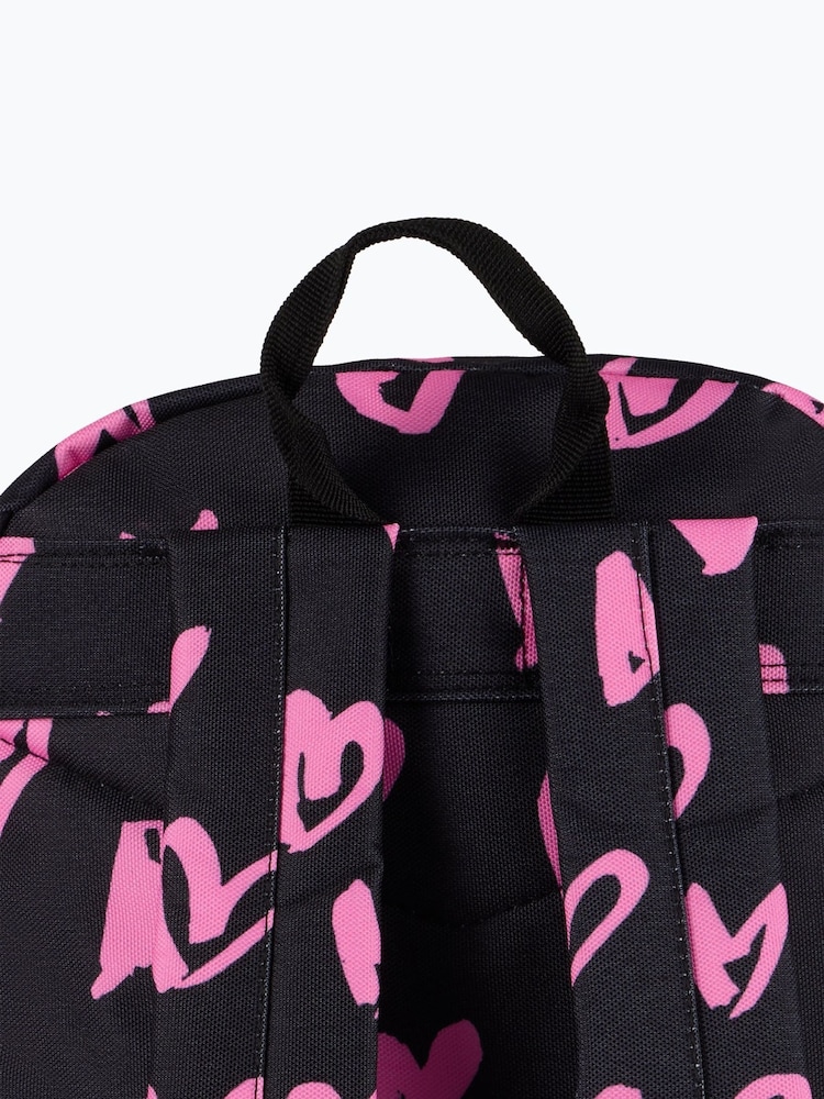 Hype. Unisex Scribble Hearts Black Backpack - Image 6 of 6