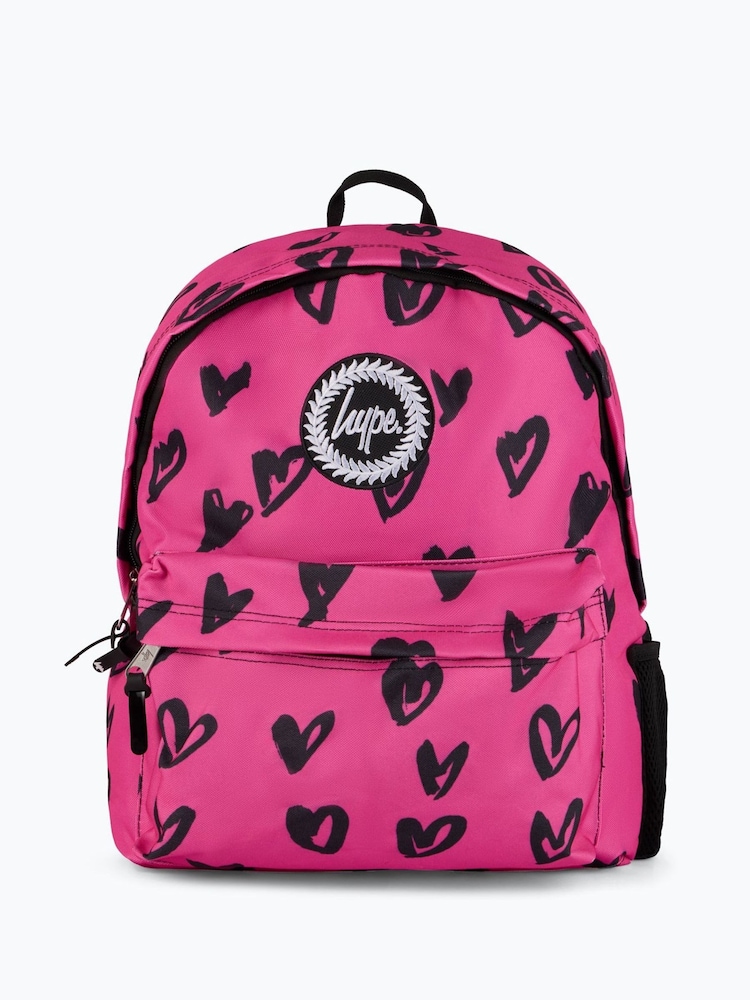 Hype. Unisex Pink Glitter Scribble Hearts Backpack - Bild 1 von 5
