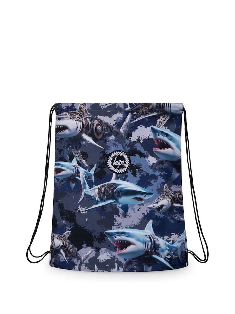 Hype. Kids Blue Mech Sharks Drawstring Bag - Imagen 1 de 4