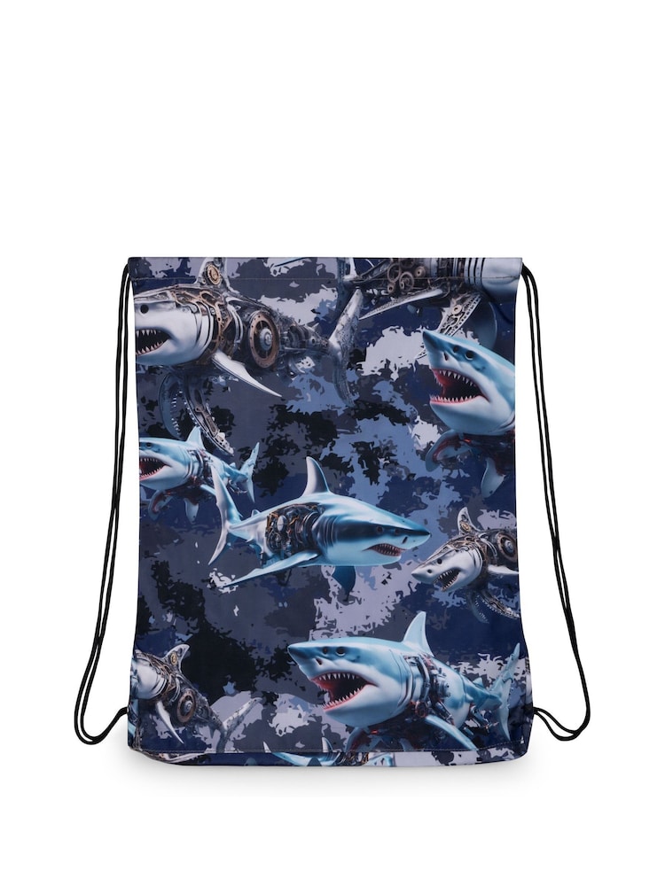 Hype. Kids Blue Mech Sharks Drawstring Bag - Imagen 2 de 4