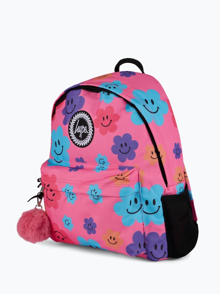 Hype. Unisex Pink Happy Flowers Backpack - Image 5 of 5 Hype. Unisex Pink Happy Flowers Backpack - Image 5 of 5