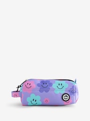 Hype. Unisex Purple Happy Flower Print Pencil Case - Imagen 1 de 1