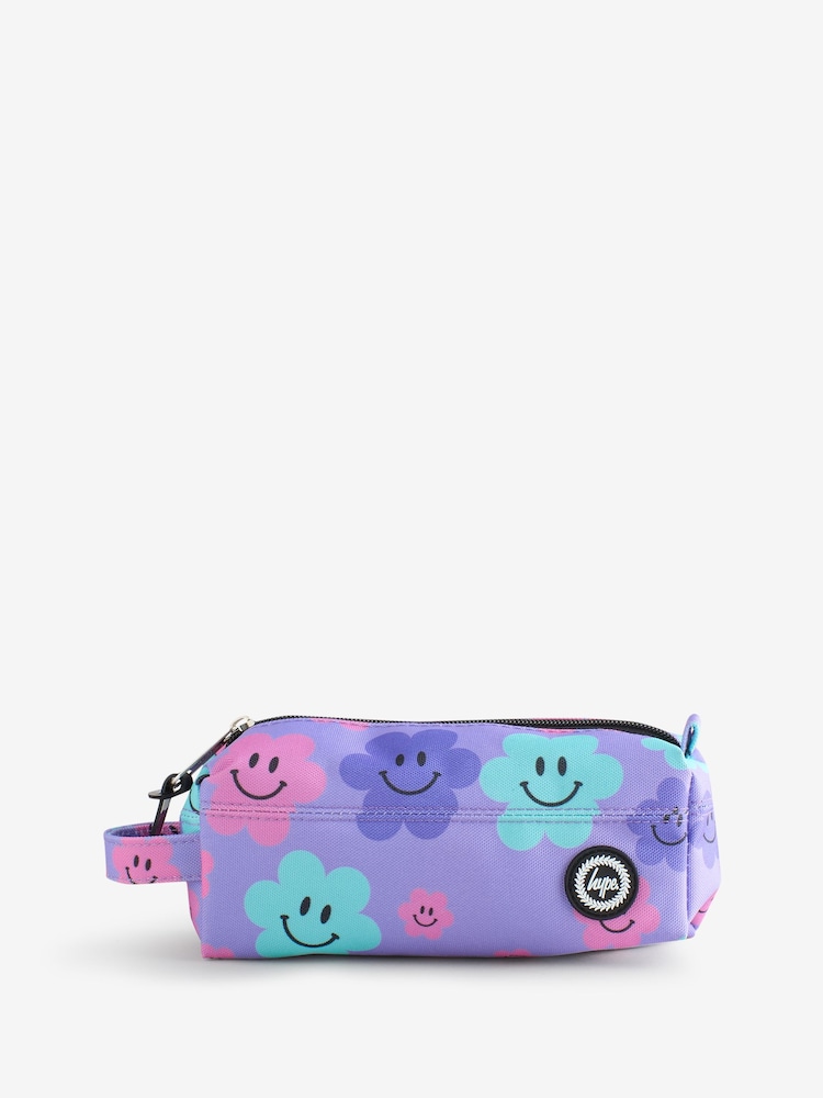 Hype. Unisex Purple Happy Flower Print Pencil Case - Imagen 1 de 1