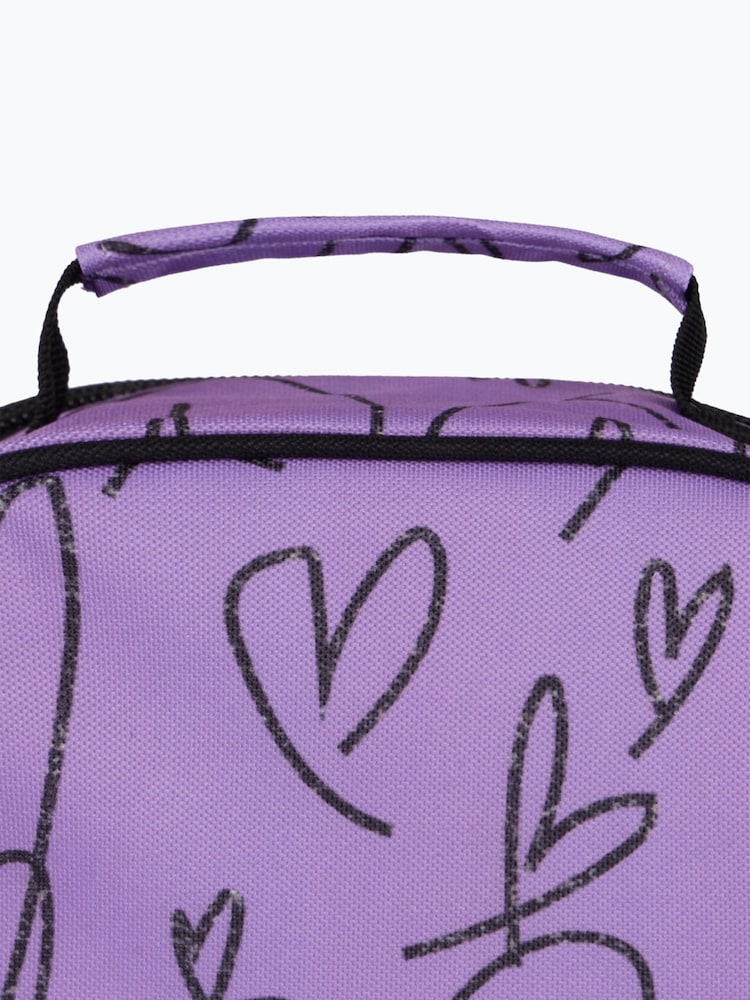 Hype. Unisex Purple Scribble Hearts Lunch Bag - Image 2 of 5