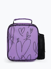 Hype. Unisex Purple Scribble Hearts Lunch Bag - Image 3 of 5