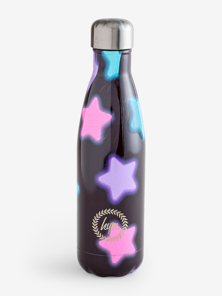 Hype Unisex Multi Star Glow Thermal Black Water Bottle - Image 1 of 5