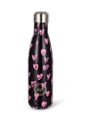Hype. Unisex Scribble Hearts Thermal Black Water Bottle - Slika 1 iz 4