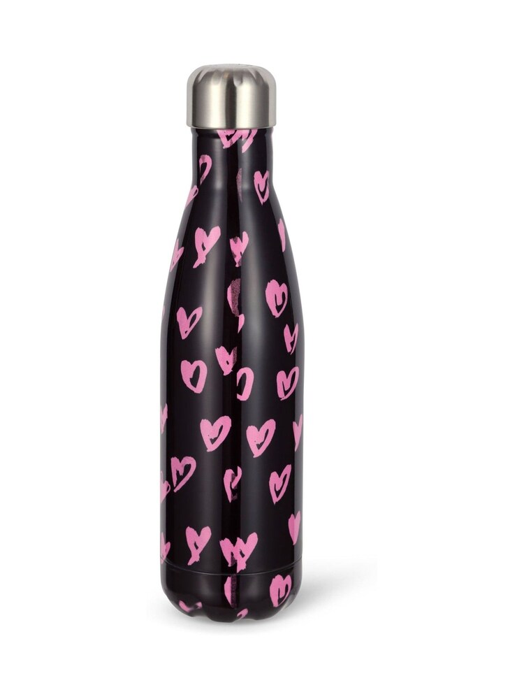 Hype. Unisex Scribble Hearts Thermal Black Water Bottle - Slika 2 iz 4