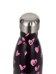 Hype. Unisex Scribble Hearts Thermal Black Water Bottle - Slika 3 iz 4