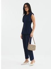 River Island Blue Petite Pintuck Denim Top - Image 4 of 4