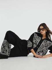 River Island Black Cutwork Linen Shirt - Image 2 of 6