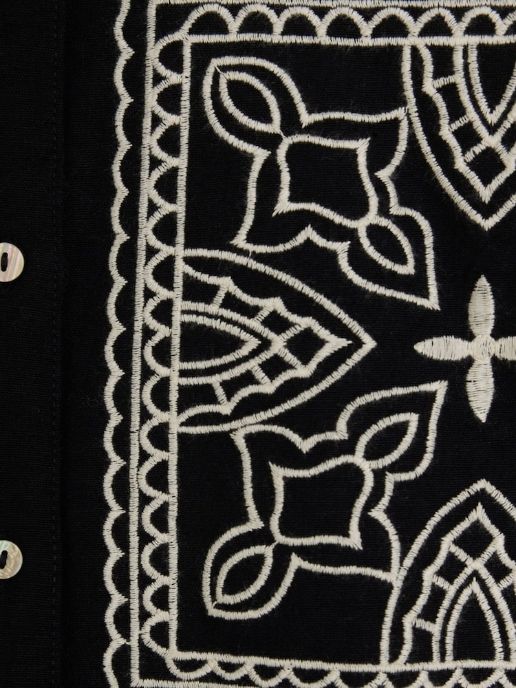 River Island Black Cutwork Linen Shirt - Image 6 of 6