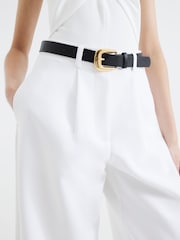 River Island White Belted Wide Leg Trousers - Image 4 of 4