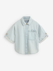 River Island Denim Short Sleeve Loose Pocket Shirt - Imagen 5 de 5