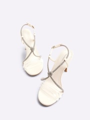 River Island White Embellished Twist Front Heeled Sandals - Image 5 of 6