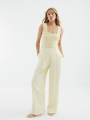 River Island Yellow Wide Leg Trousers - Image 1 of 5