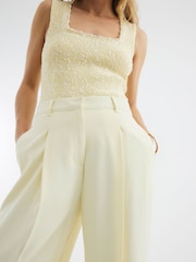 River Island Yellow Wide Leg Trousers - Image 3 of 5