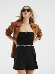River Island Black Longline Belted Shorts - Image 2 of 4