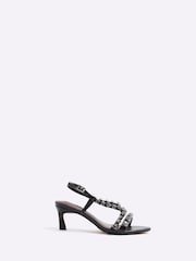 River Island Black Gem Detail Heeled Sandals - Image 2 of 6