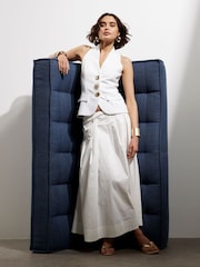 River Island White Halter Neck Waistcoat - Image 2 of 4
