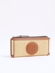 River Island Brown Raffia Foldout Purse - Image 1 of 5