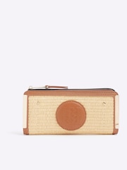 River Island Brown Raffia Foldout Purse - Image 2 of 5