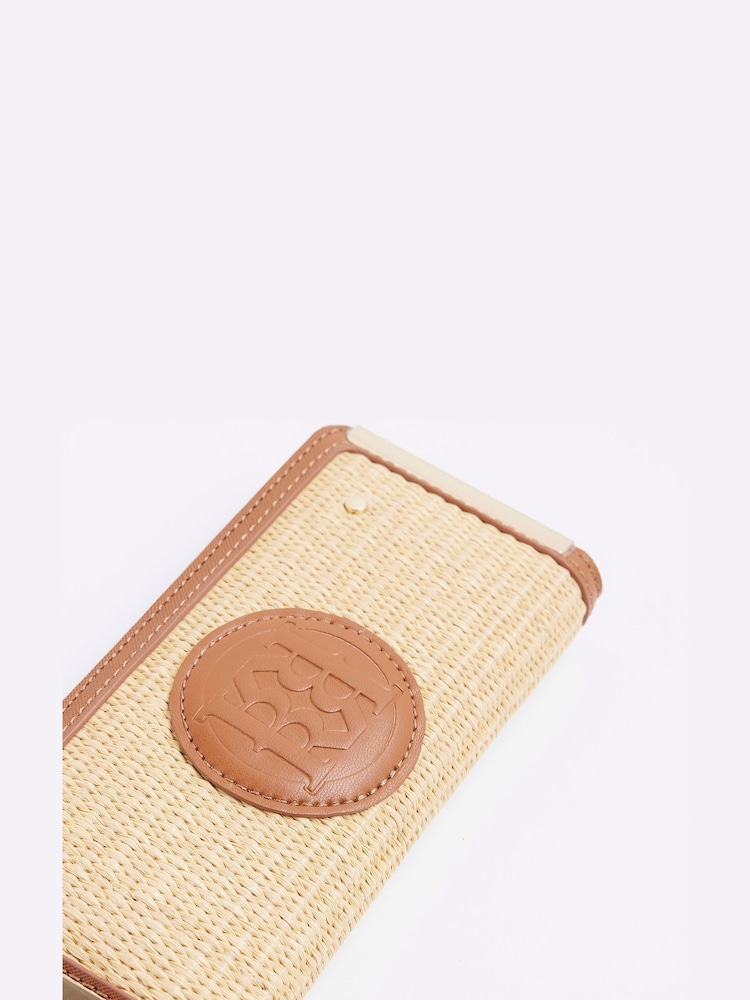 River Island Brown Raffia Foldout Purse - Image 3 of 5