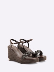 River Island Brown Open Toe Wedge Sandals - Image 3 of 6